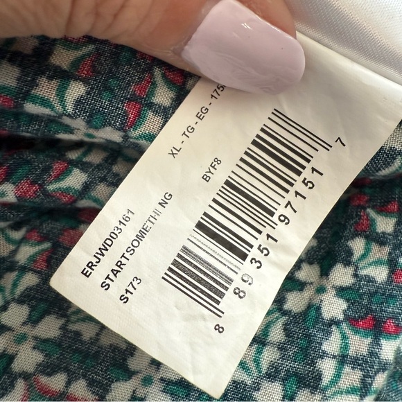 Roxy Start Something Green Pink Strappy Maxi Dress Lightweight Boho Tie Back XL - Picture 15 of 15